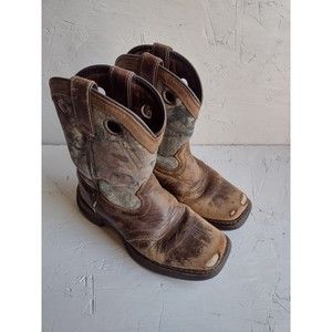 Lil' Durango 12 M Saddle Western Desert Camo Brown Boots 8" Youth Unisex